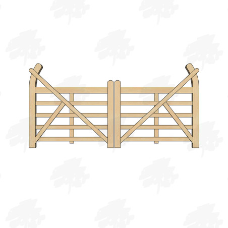 Pair of British Douglas Fir Curved Heel (Ranch) Gates