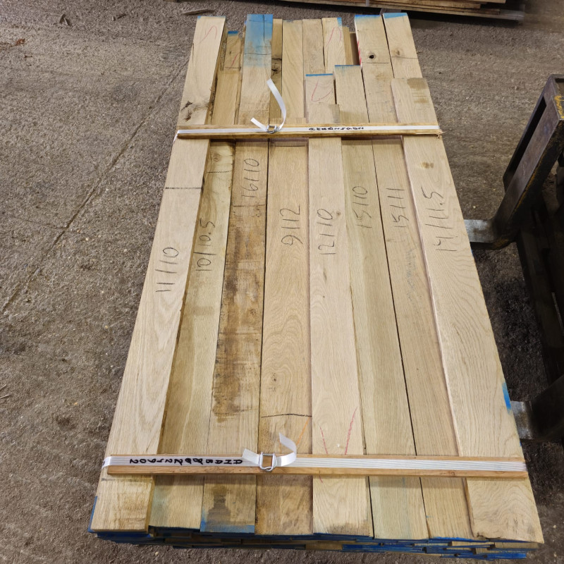 Kiln Dried 25mm American White Oak Boards - A/B Grade, 66 Boards (0.23m3) - Pack nr SE-AW-AB-25-1031