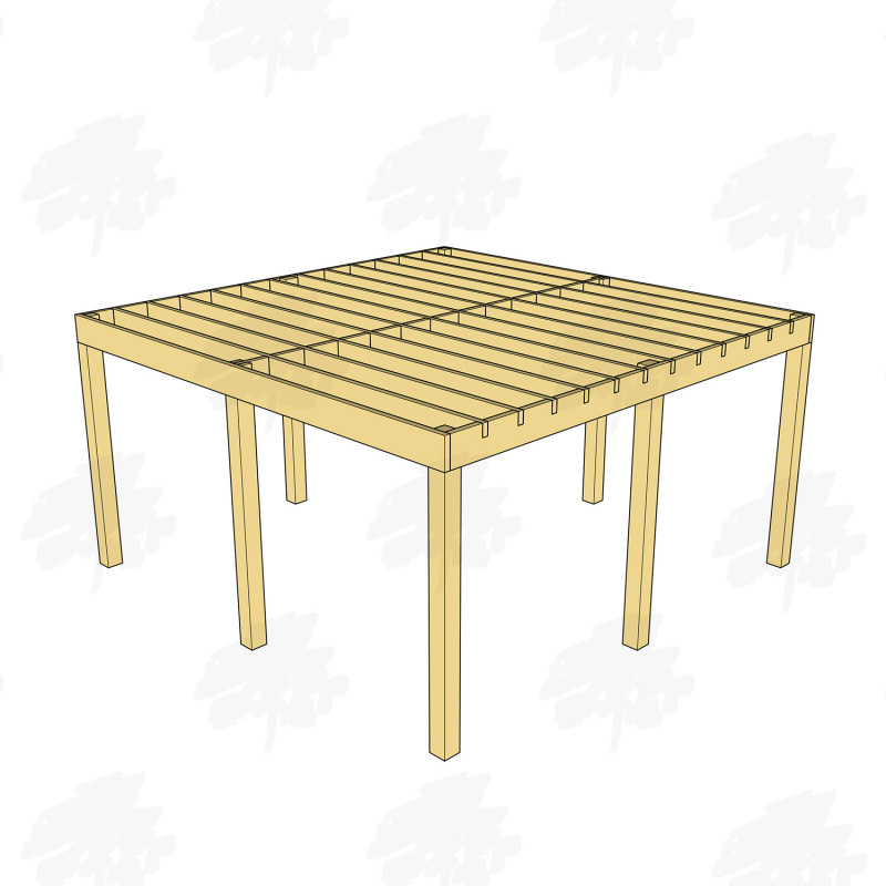 Moderna Contemporary British Larch/Douglas Fir Pergola Kit - FREE DELIVERY