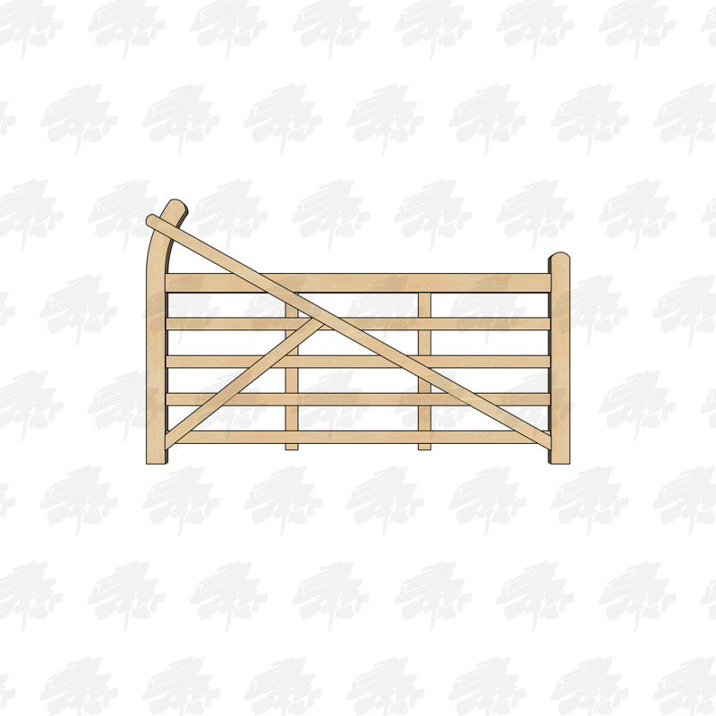 Prestige Untreated British Larch/Douglas Fir Curved Heel (Ranch Style) Gate
