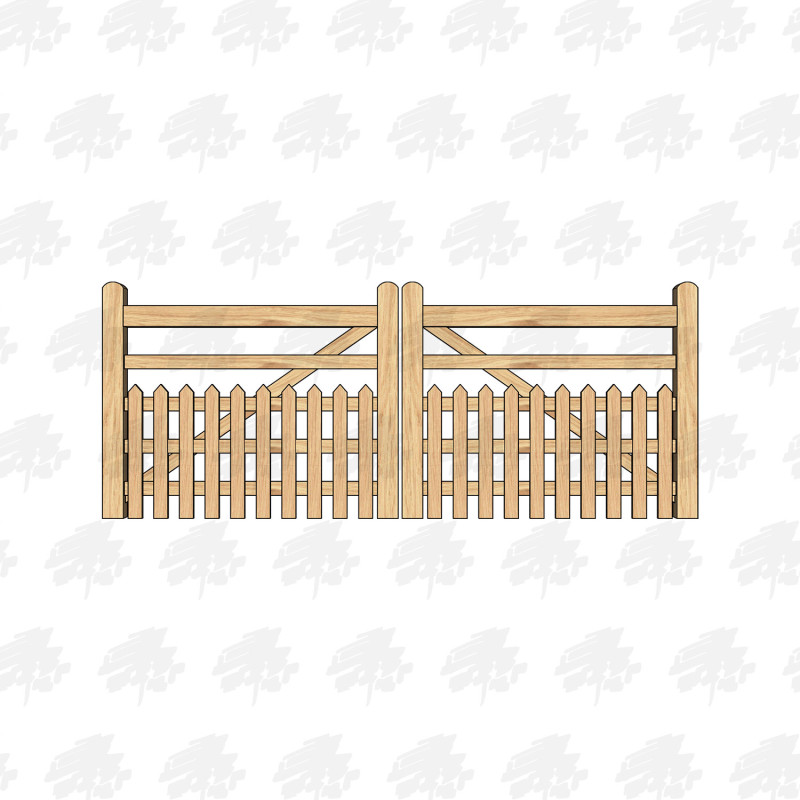 European Oak Half Paled Gates