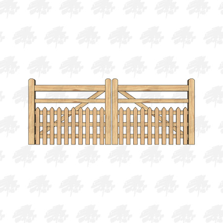 European Oak Half Paled Gates