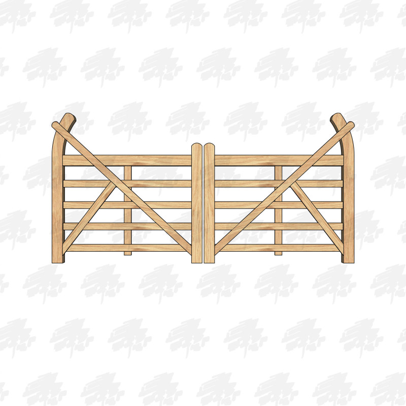 European Oak Curved Heel (Ranch) Gates