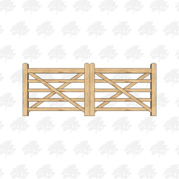 European Oak 5 Bar Gates