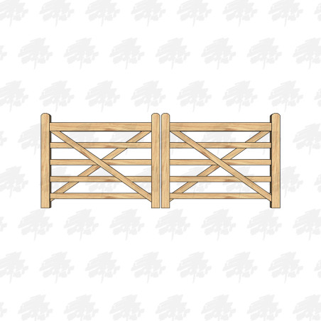 European Oak 5 Bar Gates