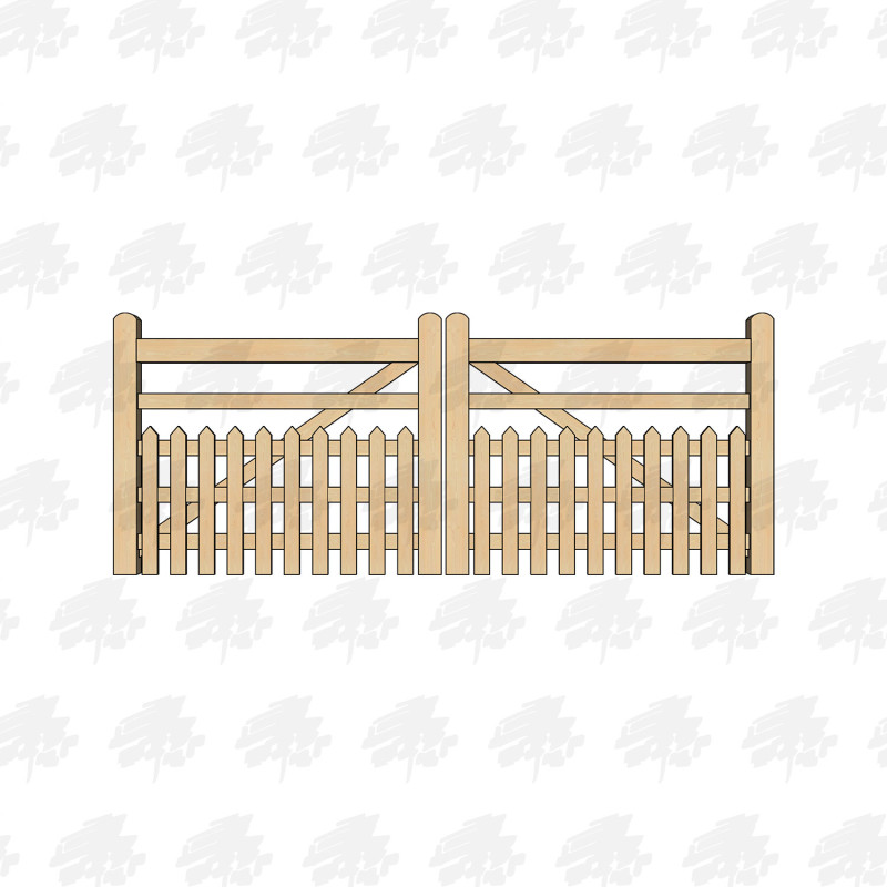 Pair of British Douglas Fir Half Paled Gates