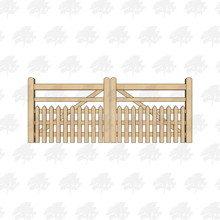 Pair of British Douglas Fir Half Paled Gates