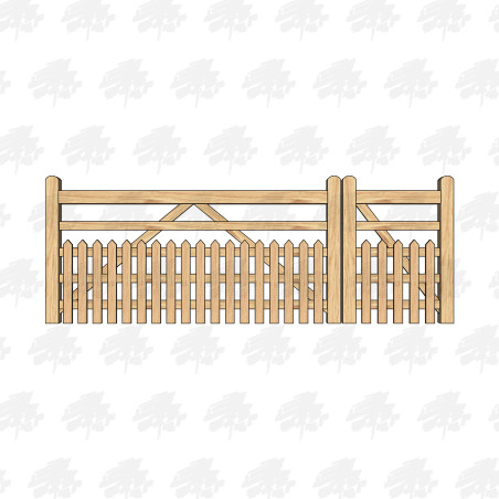European Oak Half Paled 5 Bar Gate Combo | Buy Online from the Experts at UK Timber