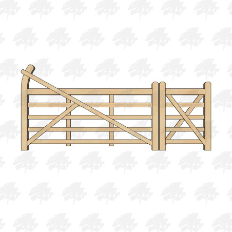 British Douglas Fir Curved Heel (Ranch) & 5 Bar Gate Combo
