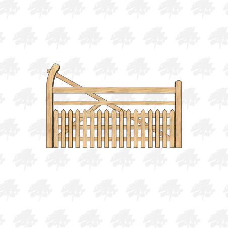 Solid European Oak Half Paled Curved Heel (Ranch Style) Gate