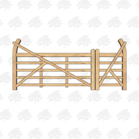 European Oak Curved Heel (Ranch Style) Gate Combo
