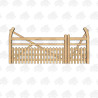 European Oak Curved Heel (Ranch Sytle) Half Paled 5 Bar Gate Combo