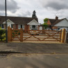 European Oak 5 Bar Gate & Pedestrian Combo