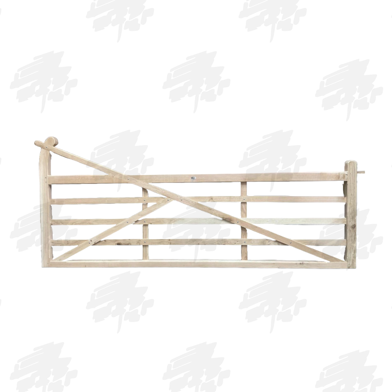 European Oak Curved Heel (Ranch Style) Gate & Pedestrian Combo