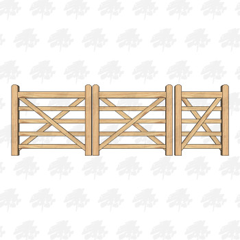 European Oak 5 Bar Gate &...