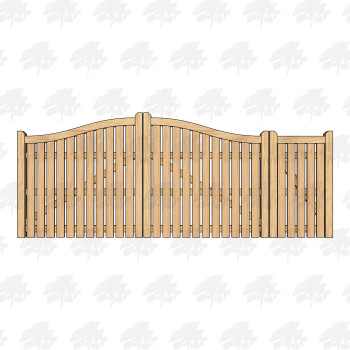 European Oak Swan Neck Palisade Driveway & Pedestrian Gates | Buy Online from the Experts at UK Timber