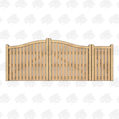 European Oak Swan Neck Palisade Driveway & Pedestrian Gates | Buy Online from the Experts at UK Timber