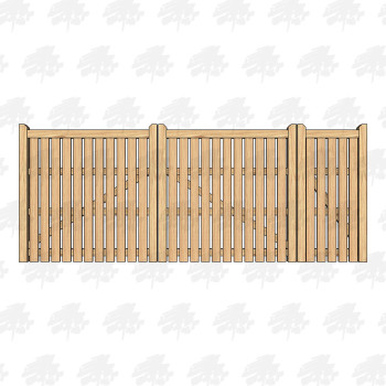 European Oak Flat Top Palisade Driveway & Pedestrian Gates | Buy Online from the Experts at UK Timber