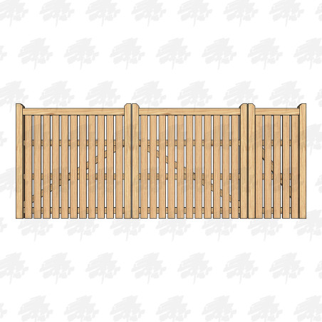 European Oak Flat Top Palisade Driveway & Pedestrian Gates | Buy Online from the Experts at UK Timber