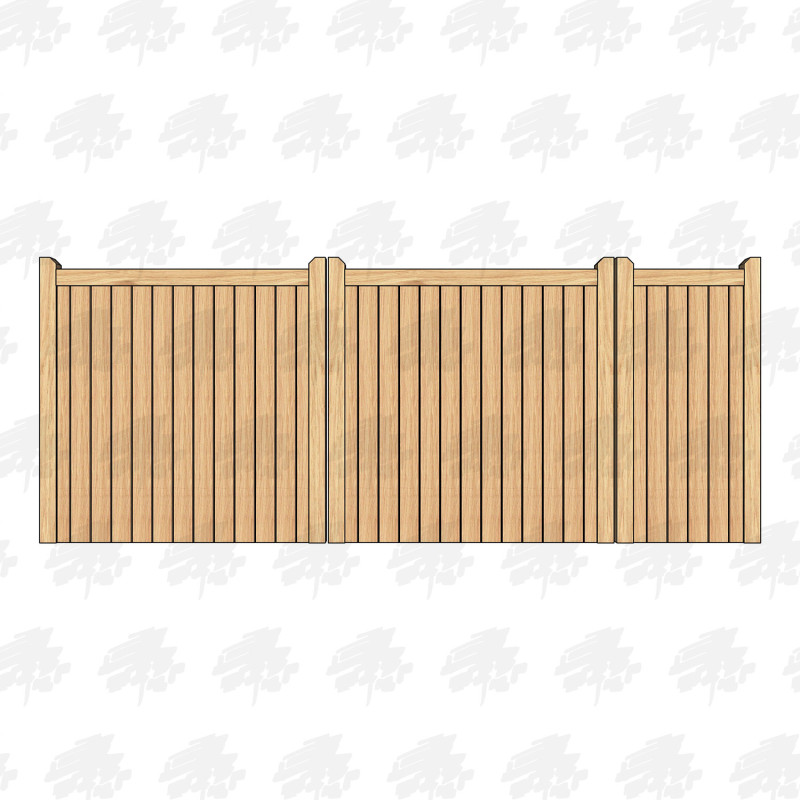 European Oak Flat Top Closeboard Driveway & Pedestrian Gates | Buy Online from the Experts at UK Timber