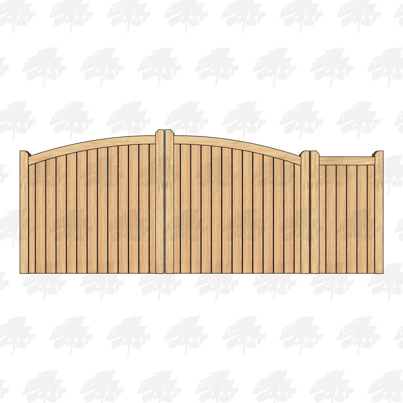 European Oak Curved Top Closeboard Driveway & Pedestrian Gates | Buy Online from the Experts at UK Timber