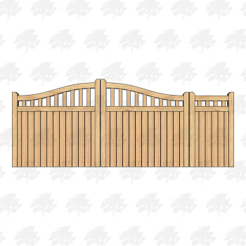 European Oak Swan Neck Cottage Style Driveway & Pedestrian Gates | Buy Online from the Experts at UK Timber