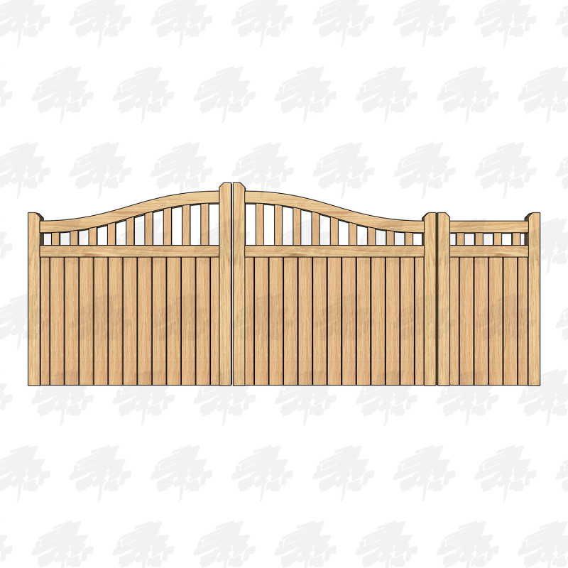 European Oak Swan Neck Cottage Style Driveway & Pedestrian Gates | Buy Online from the Experts at UK Timber