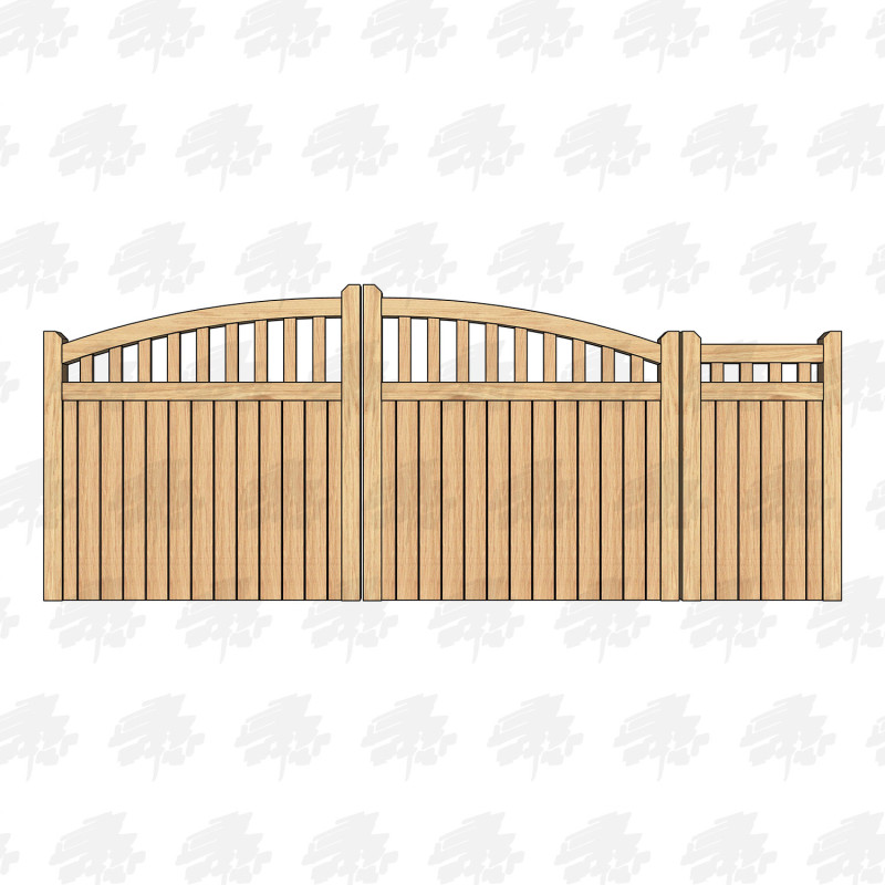 European Oak Curved Top Cottage Style Driveway & Pedestrian Gates | Buy Online from the Experts at UK Timber