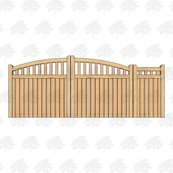 British Douglas Fir Curved Top Cottage Style Driveway & Pedestrian Gates | Buy Online from the Experts at UK Timber