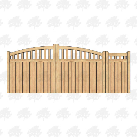 British Douglas Fir Curved Top Cottage Style Driveway & Pedestrian Gates | Buy Online from the Experts at UK Timber