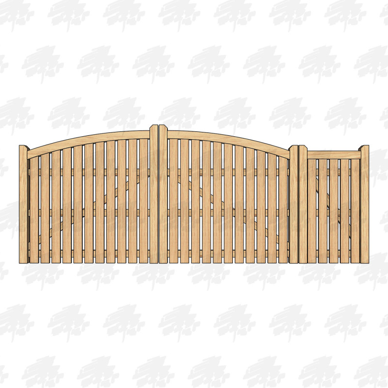 British Douglas Fir Curved Top Palisade Driveway & Pedestrian Gates | Buy Online from the Experts at UK Timber
