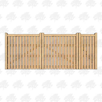 British Douglas Fir Flat Top Palisade Driveway & Pedestrian Gates | Buy Online from the Experts at UK Timber