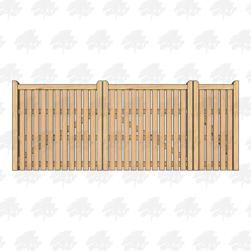 British Douglas Fir Flat Top Palisade Driveway & Pedestrian Gates | Buy Online from the Experts at UK Timber