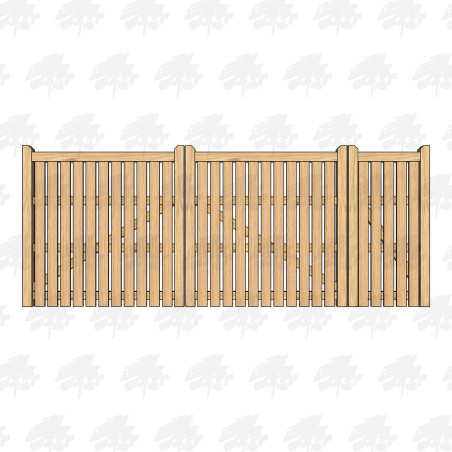 British Douglas Fir Flat Top Palisade Driveway & Pedestrian Gates | Buy Online from the Experts at UK Timber
