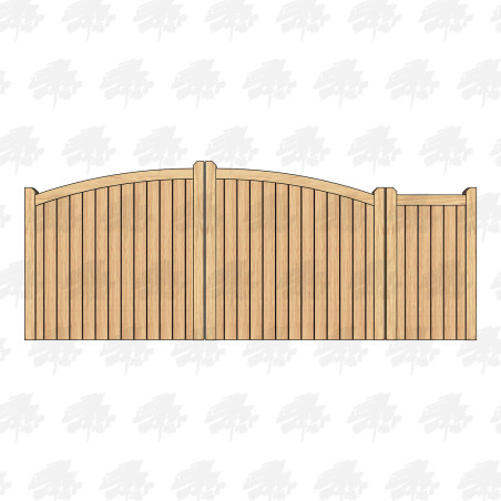 British Douglas Fir Curved Top Closeboard Driveway & Pedestrian Gates | Buy Online from the Experts at UK Timber