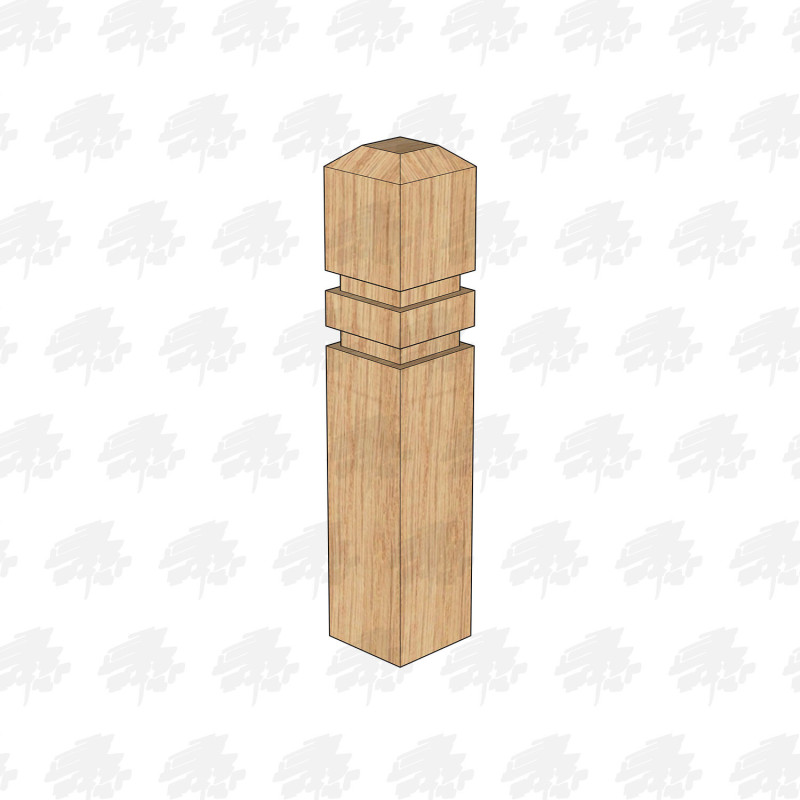 Sawn European Oak Bollard - 100 x 100