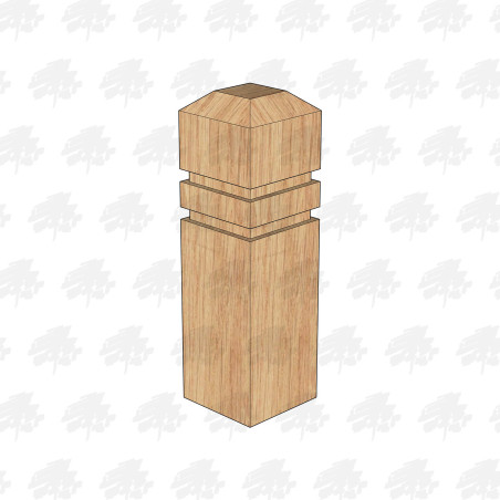 Sawn European Oak Bollard - 150 x 150