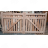 Pair of British Douglas Fir Flat Top Palisade Driveway Gates | Buy Online from the Experts at UK Timber