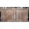 Pair of British Douglas Fir Flat Top Palisade Driveway Gates | Buy Online from the Experts at UK Timber