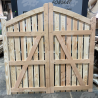 Pair of British Douglas Fir Curved Top Palisade Driveway Gates | Buy Online from the Experts at UK Timber