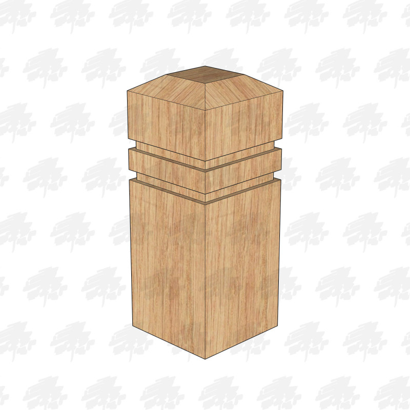Sawn European Oak Bollard - 200 x 200