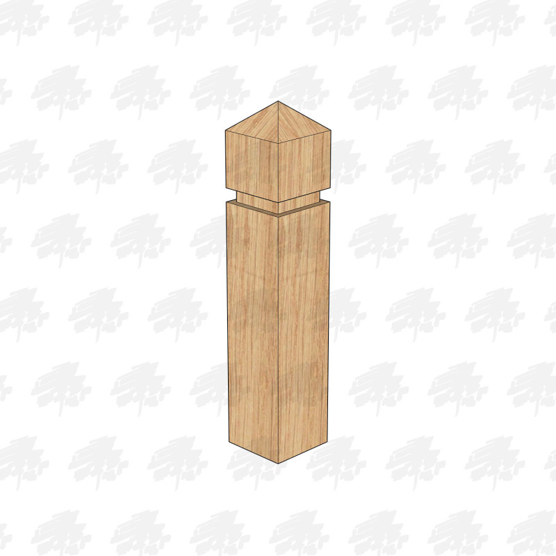 Planed All Round European Oak Bollard 100 x 100mm