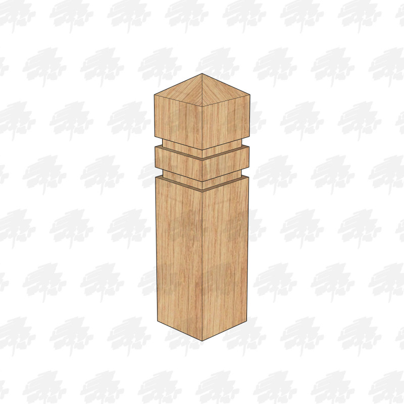 Planed All Round European Oak Bollard - 125 x 125