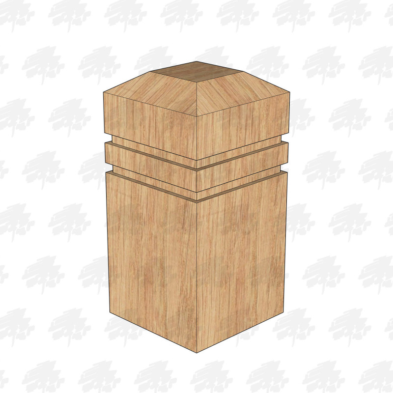 Planed All Round European Oak Bollard 250 x 250mm