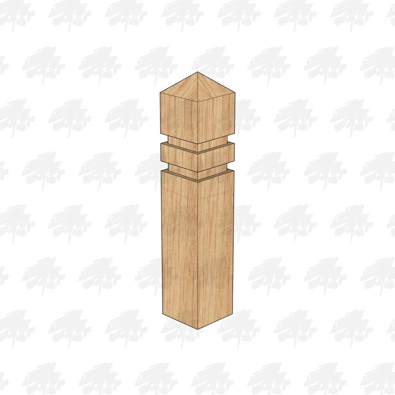 PAR and Chamfered European Oak Bollard - 100 x 100