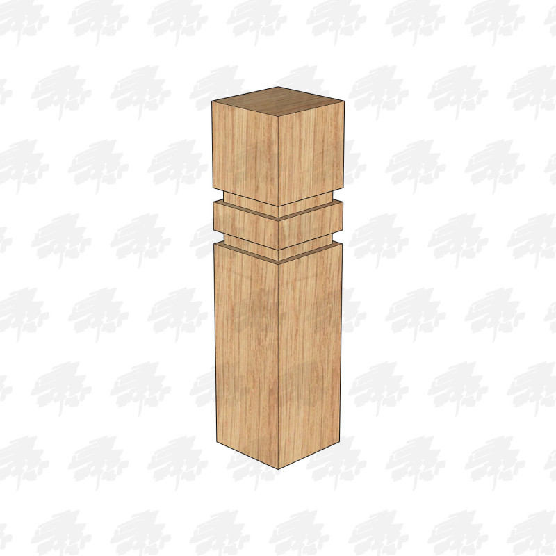 PAR and Chamfered European Oak Bollard 125 x 125mm