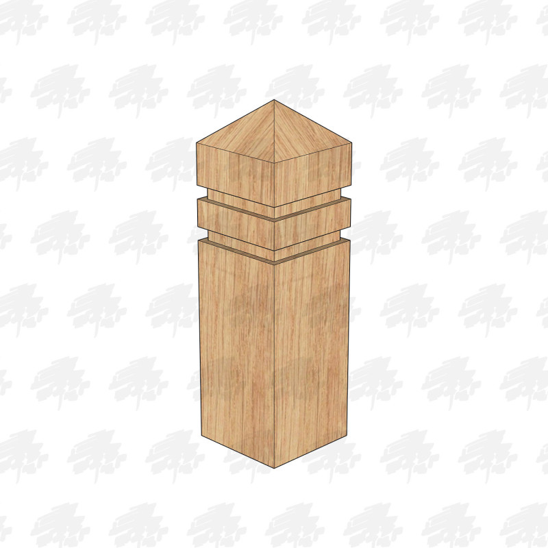 PAR and Chamfered European Oak Bollard - 150 x 150