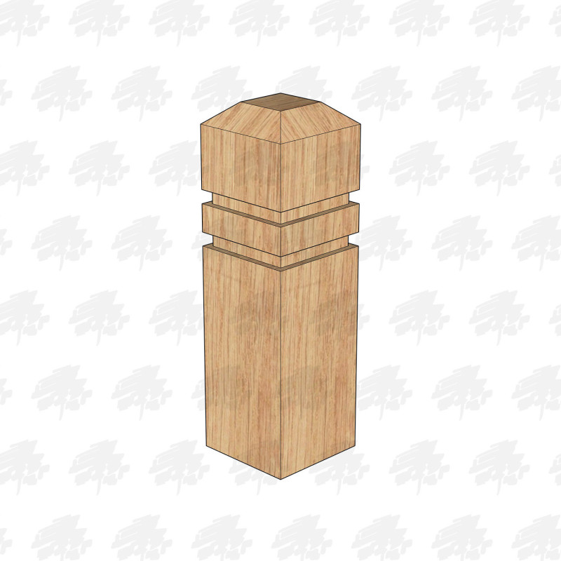 PAR and Chamfered European Oak Bollard 150 x 150mm