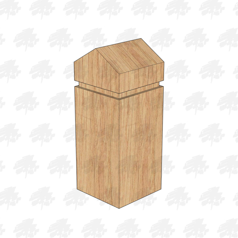 PAR and Chamfered European Oak Bollard - 200 x 200