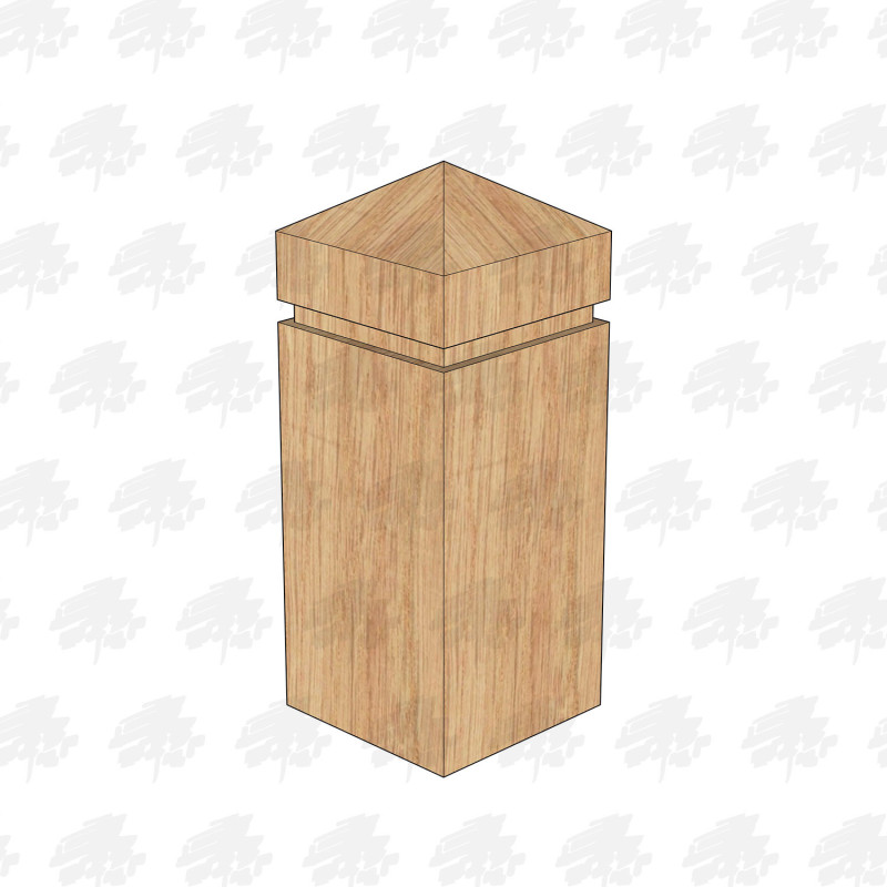 PAR and Chamfered European Oak Bollard - 200 x 200